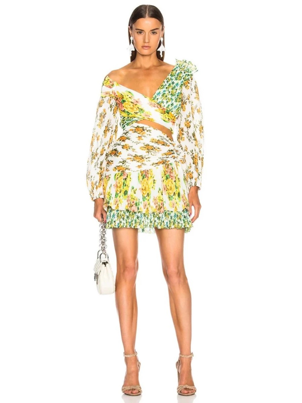 Zimmermann Floral Cutout Ruffle Mini Dress